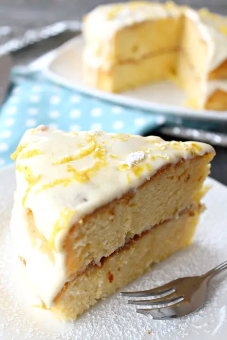 lemon drizzle silk cake with cream cheese icing-image