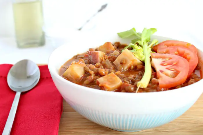 lentil sweet potato & tomato stew | berrysweetlife.com