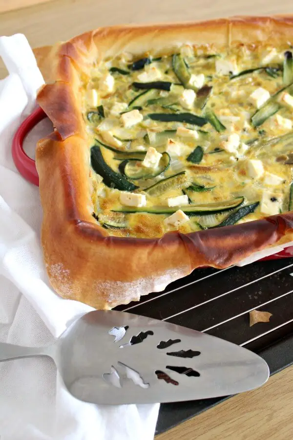 Zucchini & Feta Quiche with Phyllo Pastry | www.berrysweetlife.com