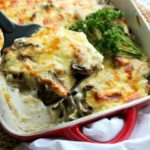 Brinjal Mushroom & Mozzarella Lasagne. A vegetarian feast for cheese lovers! Very quick & easy dish that is so tasty & comforting. You will love this recipe | berrysweetlife.com