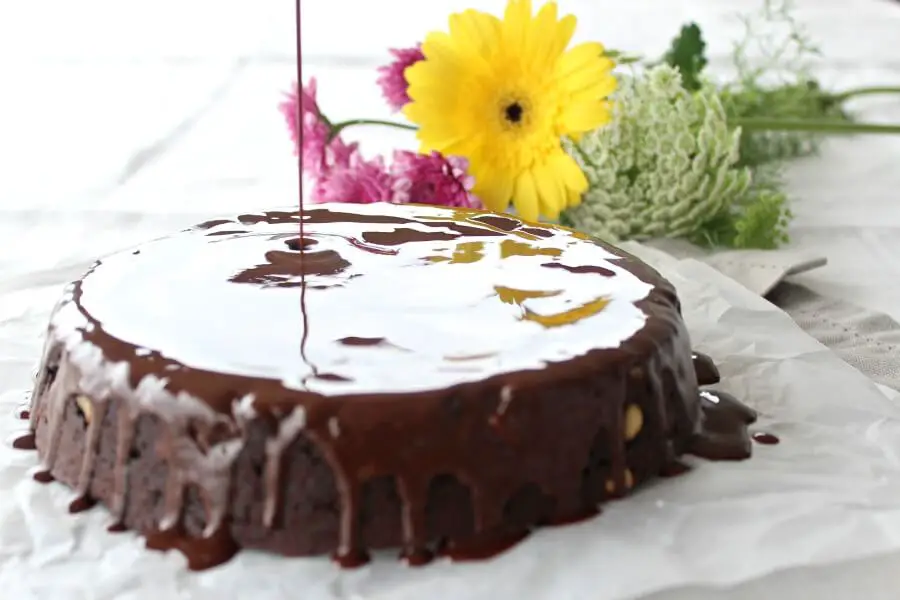 This is a picture of The Best Chocolate Brownie Cake (Sugar & Dairy Free) | www.berrysweetlife.com