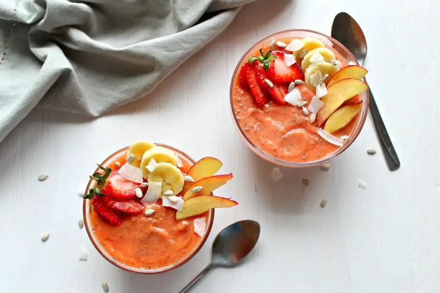 watermelon pawpaw bowls with chia seeds