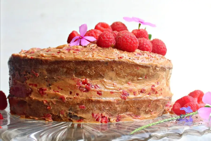 Chocolate Chip Raspberry Coffee Cake. A DELICIOUS and indulgent cake perfect for special occasions. It's easy to make and only takes 25 minutes to cook! | berrysweetlife.com