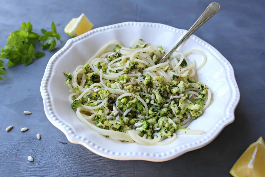 Fresh Lemon Basil Broccoli Spaghetti - Berry Sweet Life
