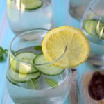 Lemon Basil Cucumber Infused Water. A refreshing summer drink perfect for a hot day by the pool! Such a healthy way to quench your thirst | berrysweetlife.com