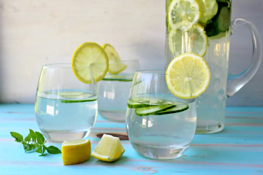Lemon Basil Cucumber Infused Water