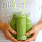 5 Minute Spinach Apple Green Smoothie. 6 Ingredients & 5 minutes to this delicious, fresh, healthy smoothie, packed with greens & wholesome goodness! | berrysweetlife.com