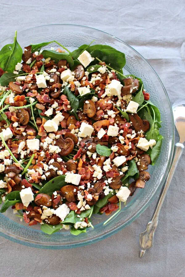 Balsamic Mushroom Bacon Spinach Salad Berry Sweet Life