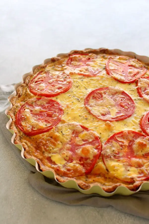 Easy Cheese Crust Tomato Quiche | Berry Sweet Life
