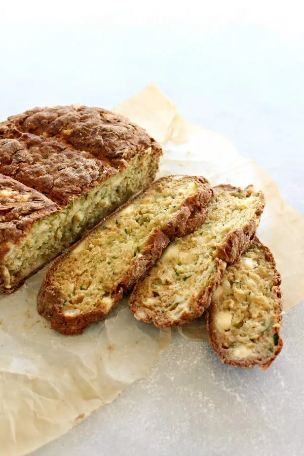 Easy Irish bread that is packed with zucchini and has a crunchy crust, only 6 ingredients, this homemade Simple Zucchini Feta Soda Bread is simply heavenly! | berrysweetlife.com