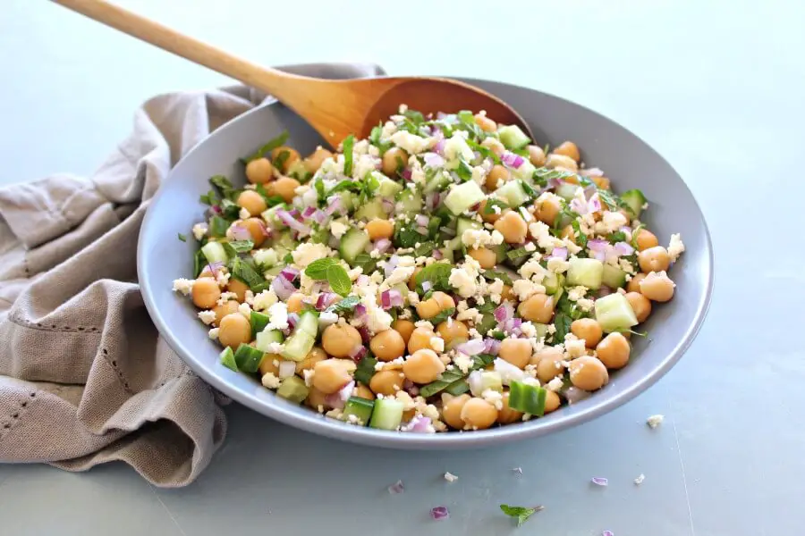 Clean Eating Cucumber Mint Chickpea Salad
