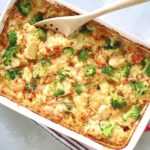 Super tasty and easy baked Mustard Chicken Quinoa Red Pepper Casserole from scratch with all healthy ingredients! This is healthy comfort food at its best | berrysweetlife.com