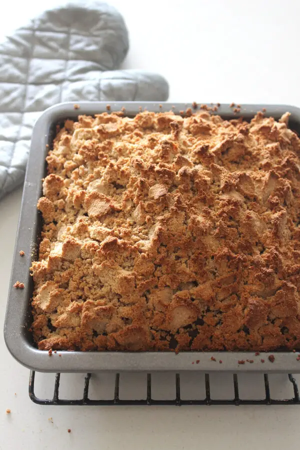 HEAVENLY coffee cake made with healthy fats, naturally sweetened and dairy free! Gluten Free Coffee Cake With Streusel Topping is moist and easy to make | berrysweetlife.com