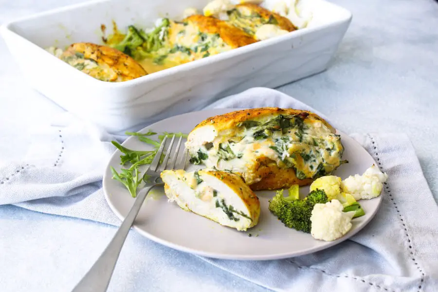 Spinach Stuffed Chicken Breasts With Broccoli | berrysweetlife.com