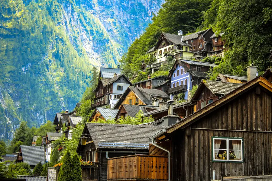Austrian mountains and houses